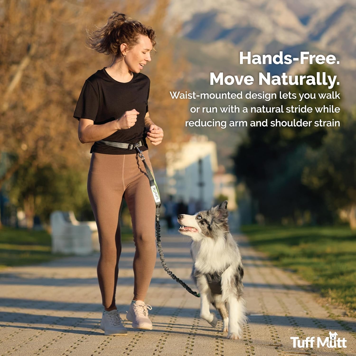 tuff-mutt-hands-free-dog-leash-for-walking-running-hiking-waist-leash-with-bungee-adjustable-belt-reflective-double-handle-design-for-large-medium-dogs
