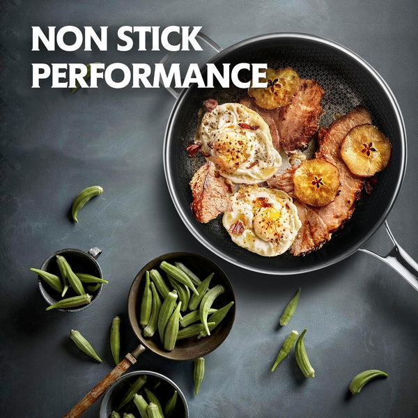 13 Inch Hybrid Stainless Steel Wok with Lid and Steamer Basket, Non Stick Stir Fry Pan, Pfoa-Free, Works on Induction, Dishwasher & Oven Safe2