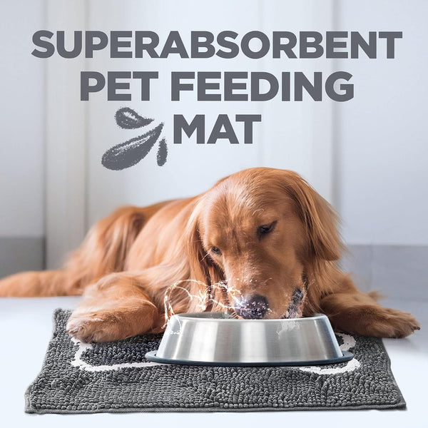 Soggy Doggy Slopmat Dog Food & Water Mat, Gray, 18X24 | Non-Slip Backing; Traps Kibble, Crumbs & Spills; Kitchen, Laundry Room, Crate-Side Use; Quick-Dry Chenille8