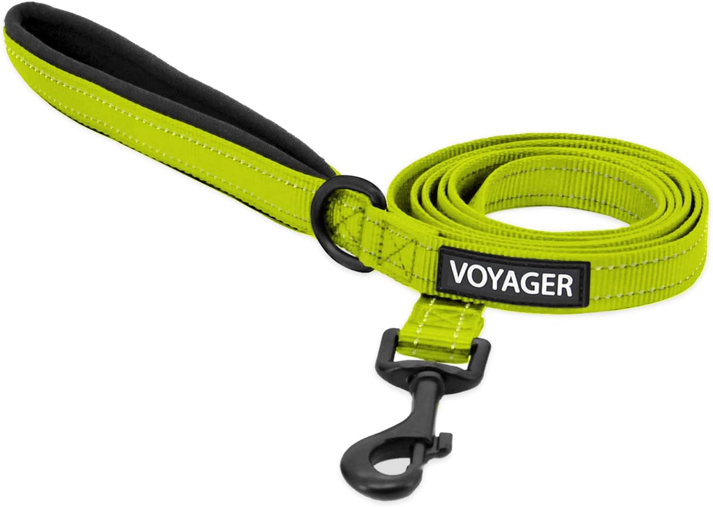best-pet-supplies-voyager-nylon-dog-leash-fuchsia-small-5ft-in-length-5-8-in-width-reflective-soft-neoprene-handle-heavy-duty-metal-clips-for-running-walking-training