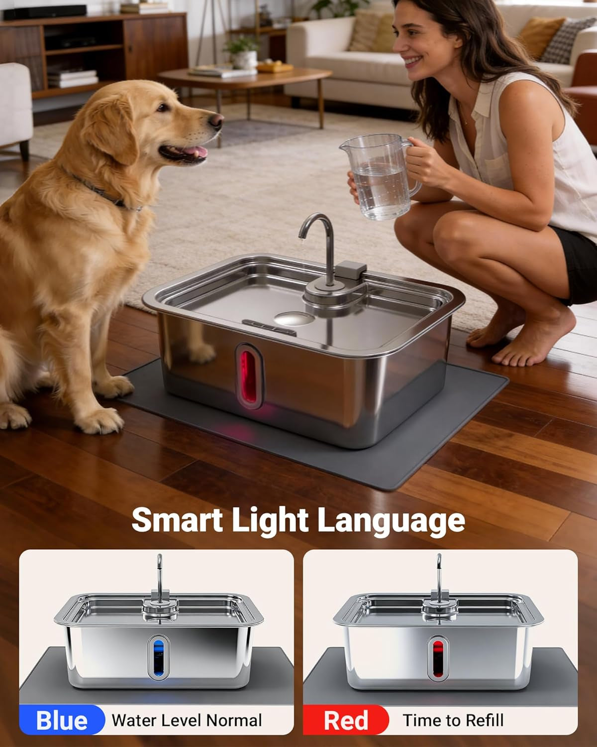 12l-3-17gal-dog-water-fountain-with-silicone-mat-3-filters-stainless-steel-multi-pet-water-dispenser-quiet-automatic-dog-water-bowl-dispenser-with-visible-window-alert-light-for-large-dogs-cats