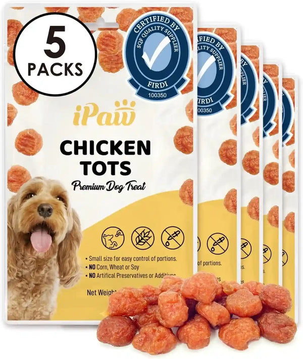 Ipaw Chicken Tots Dog Treat,Sqf-Certified Production Process,Training Treat | Puppy Training, Human Grade, Training Reward, Hypoallergenic, Easy to Digest11