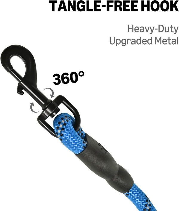 Amazon Basics round Dog Leash, Heavy Duty, Durable Rope for Small, Medium, and Large Dogs, Lightweight Design for Walking, Training, and Outdoor Activities, Blue, 6 Ft2