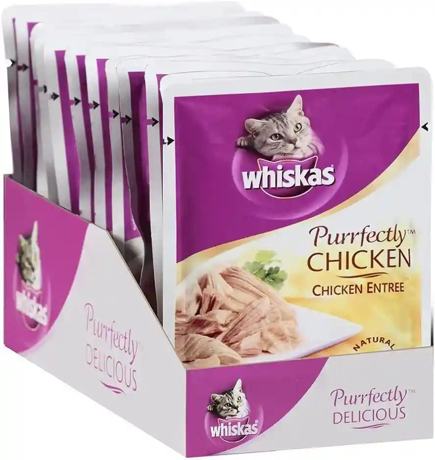 whiskas-purrfectly-chicken-wet-cat-food-pouches-3-oz-24-count-real-chicken-in-natural-juices-natural-ingredients-flake-texture-nutritionally-complete-for-adult-cats-flavor-lock-pouch