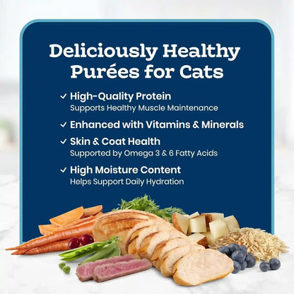 Blue Buffalo Tastefuls Purées Variety Pack Wet Cat Food Complement (Chicken & Tuna) Made with Natural Ingredients, for All Life Stages, 3-Oz. Resealable Pouches (12 Count)3