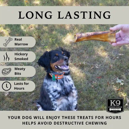 K9 Connoisseur Beef Marrow Large Dog Bones Long Lasting for Aggressive Chew | USA Made Single Ingredient Champ Bones for Large Dogs over 50 Pounds - 3 Pack4