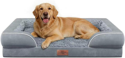 Comfort Expression Orthopedic Dog Bed for Extra Large Dogs with Bolster | Waterproof Dog Couch Bed with Washable Cover & Non-Slip Bottom, Supportive Egg Crate Foam XL Pet Bed, 42X30 Inch134