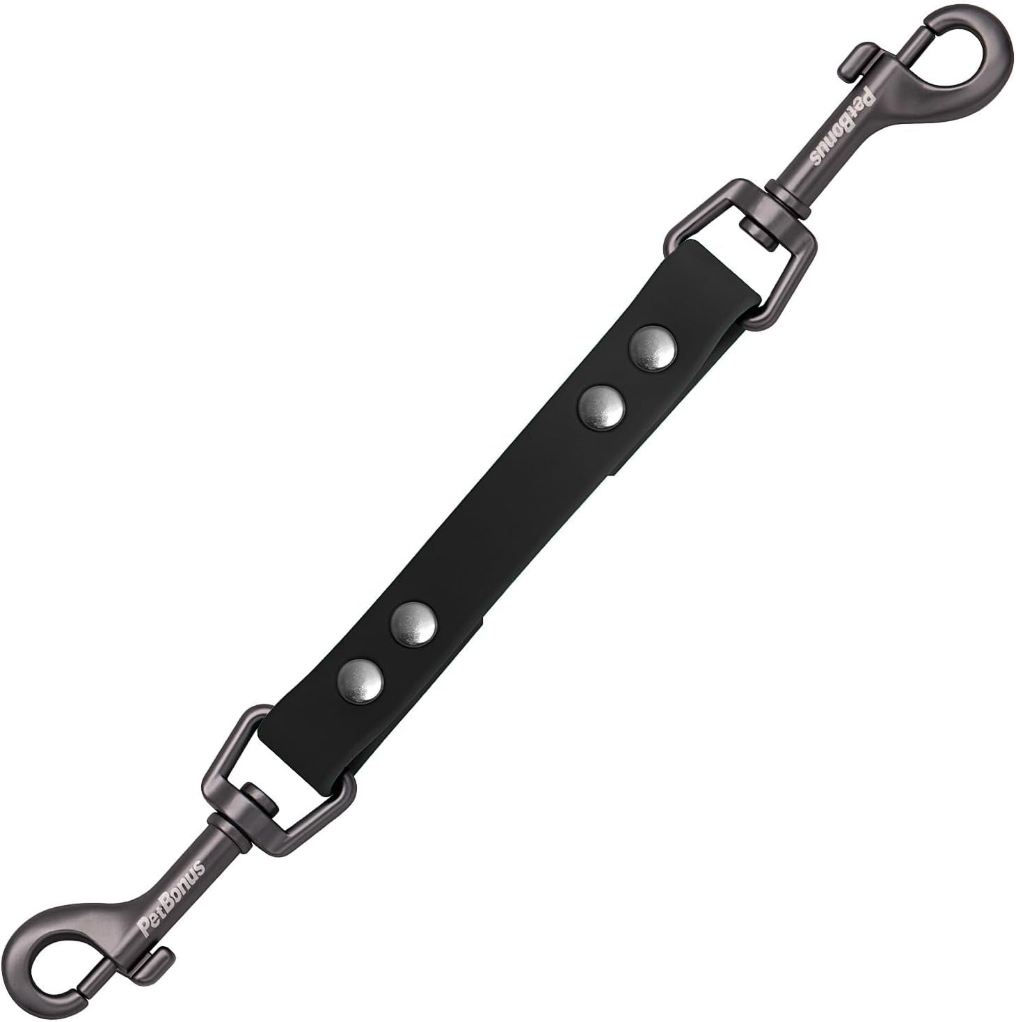 petbonus-waterproof-dog-collar-safety-clip-odor-proof-backup-safety-clip-for-harness-prong-standard-collars-heavy-duty-double-ended-clasp-durable-dog-leash-connector-for-training-walking-black