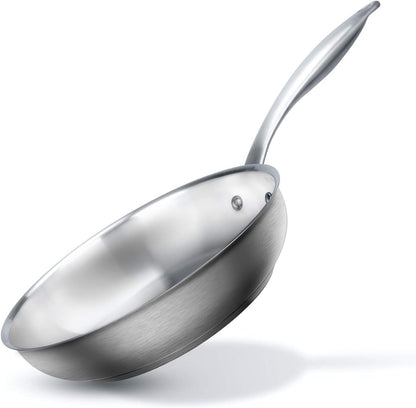Stainless Steel Frying Pan, 8 Inch Induction Skillet | Eggs and Small Meals, Compact Size for Daily Cooking, Stay-Cool Handle1