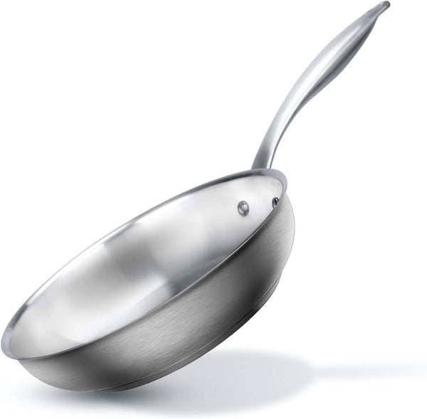 Stainless Steel Frying Pan, 8 Inch Induction Skillet | Eggs and Small Meals, Compact Size for Daily Cooking, Stay-Cool Handle1