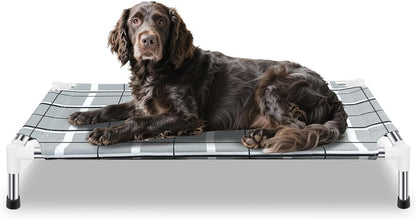 Elevated Dog Bed, Raised Cooling Lifted Dog Cot for Indoor & Outdoor | Cooling Breathable outside Portable Dog Hammock Bed for Small Pet ,Non-Slip Feet, Stainless Steel Frame7