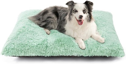 EHEYCIGA Fluffy Dog Crate Bed for Extra Large Dogs, Plush Faux Fur Pad, Calming anti Anxiety XL Bed for Crate, Washable Soft Warm Dog Mat with Non-Slip Bottom, Grey67