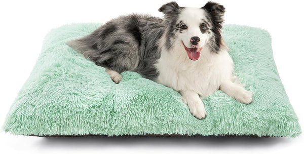 EHEYCIGA Fluffy Dog Crate Bed for Extra Large Dogs, Plush Faux Fur Pad, Calming anti Anxiety XL Bed for Crate, Washable Soft Warm Dog Mat with Non-Slip Bottom, Grey67
