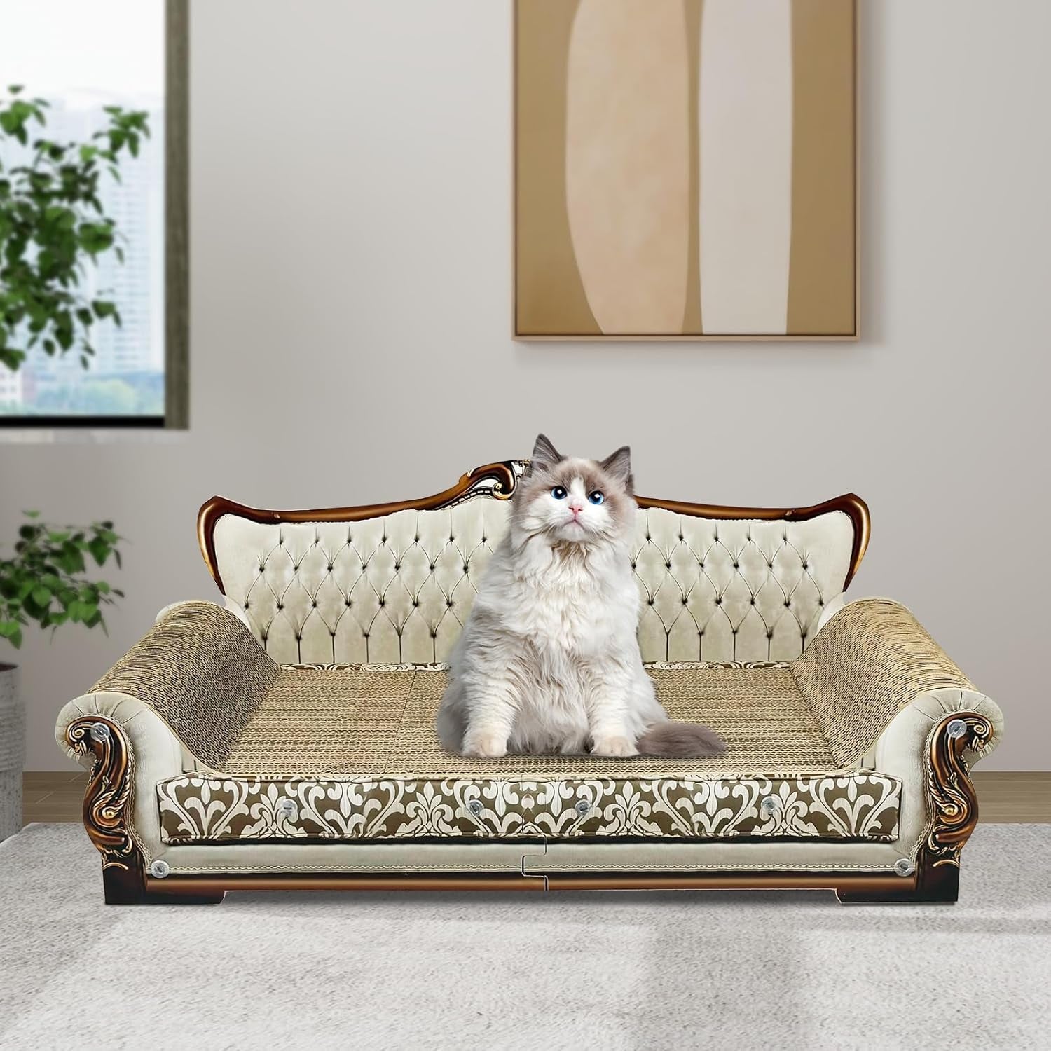 luxury-cardboard-cat-scratcher-sofa-bed-couch-shaped-scratching-board-scratch-lounge-with-catnip-scratcher-for-indoor-cats-large-grey