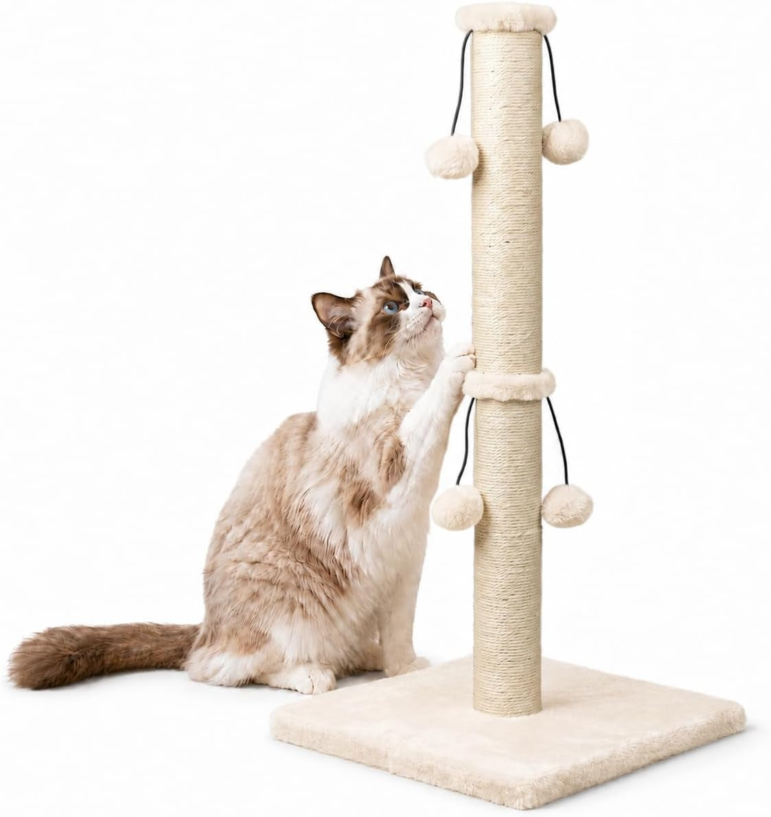 dimaka-29-cat-scratching-post-natural-sisal-rope-scratcher-post-kitten-claw-scratch-with-4-danglingtoy-balls-for-large-cats-grey