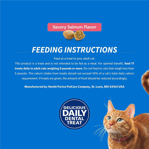 Purina Dentalife Made in USA Facilities Cat Dental Treats, Savory Salmon Flavor - 19 Oz. Bag9