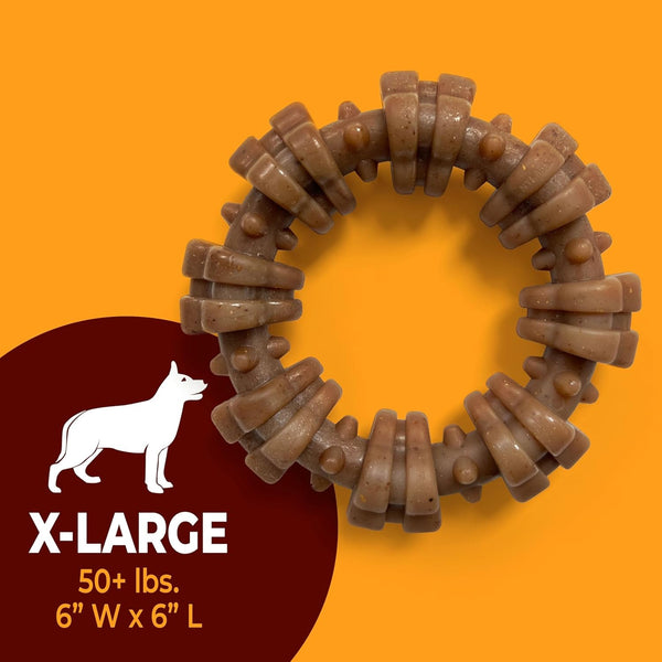 Nylabone Strong Chew Ring Dog Chew Toy Made with Real Beef & Chicken | X-Large Breeds, Durable, Long-Lasting Dog Bone, Textures Help Clean Teeth, Keeps Dogs Busy, for Dogs 50+ Lbs6