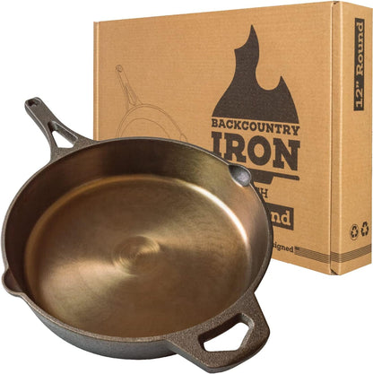 12 Inch Smooth Wasatch Pre-Seasoned round Cast Iron Skillet1