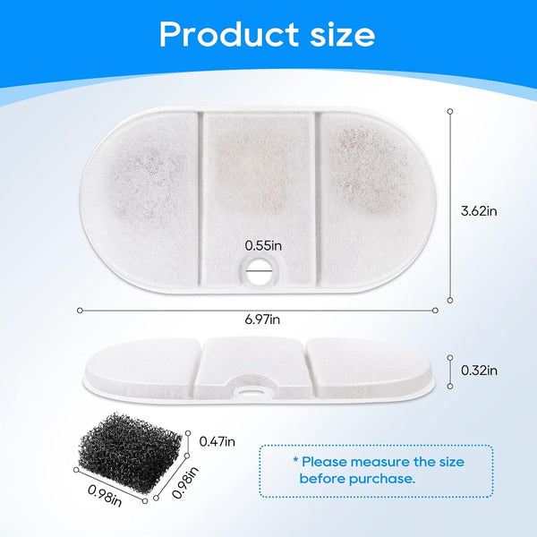 Cat Water Fountain Filter - 8 Pack Replacement Filters and 8 Pack Sponge Filter Compatible with PETLIBRO Capsule 71Oz/2.1L Ultra Quiet Water Fountains PLWF002 Pet Dispenser | 8 Pack Replacement Filters and 8 Pack Sponge Filter Capsule 71Oz/2.1L Ultra Quiet Water Fountains PLWF002 Pet Dispenser4