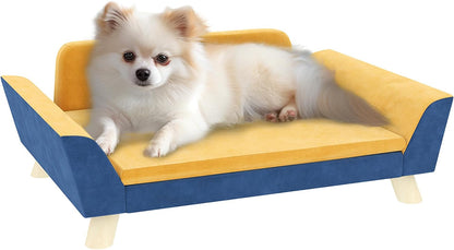 Pawhut Dog Sofa Bed, Pet Couch for Small Dogs with Soft Cushion, Removable Washable Cover, Elevated Dog Bed Couch with Anti-Slip Foot Pads, Orange | Pet Sofa, Removable Washable Cover, Elevated Pet Bed Couch, Anti-Slip Foot Pads1