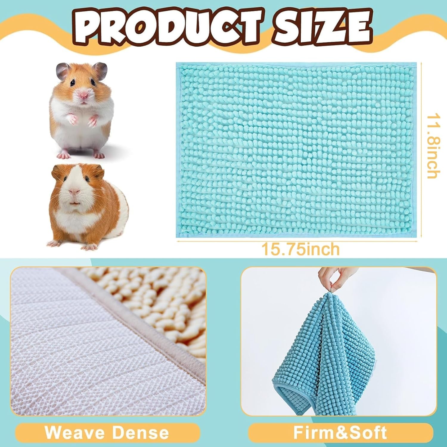 8-pcs-guinea-pig-liner-washable-rabbit-cage-liner-16x12-inch-guinea-pig-fleece-mats-reusable-bedding-pee-pads-for-small-animals-bunny-gray-green-pink-blue