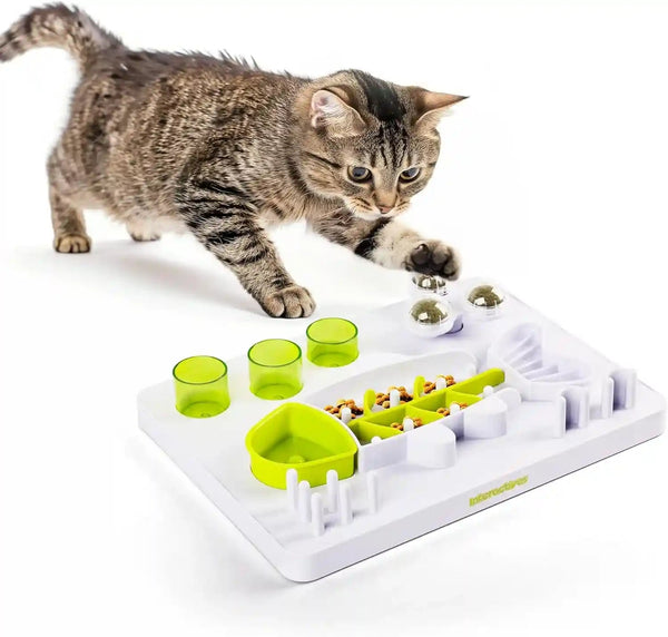 ALL for PAWS Interactive Cat Puzzle Feeder & Slow Feed Toy – Mental Stimulation Treat Dispenser Maze for Indoor Cats, Enrichment & Cat Food Toy11