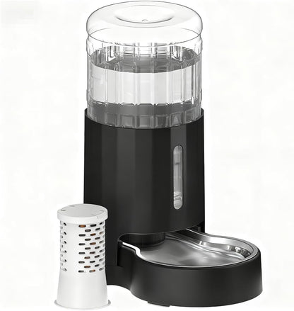 CZPET Dog Water Bowl Dispenser 5L, Wider Mouth Gravity Refilling (Black) | Automatic Cat Waterer with Removable Stainless Steel Bowl, Upgraded Brush, Easy Cleaning, Large Drinking Area for Multi-Pet13