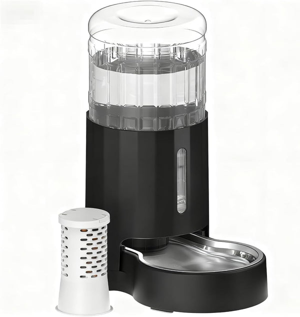CZPET Dog Water Bowl Dispenser 5L, Wider Mouth Gravity Refilling (Black) | Automatic Cat Waterer with Removable Stainless Steel Bowl, Upgraded Brush, Easy Cleaning, Large Drinking Area for Multi-Pet13