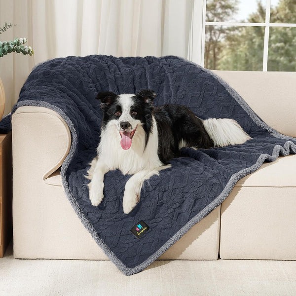 Luciphia Waterproof Pet Blanket, Liquid Pee Proof Dog Blankets for Sofa Bed Couch, Reversible Sherpa Fleece Furniture Protector Cover for Small Medium Large Dogs Cats,Khaki Small（40" X 28"）31