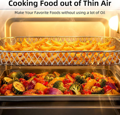 Air Fryer & Toaster Oven 19 QT, 12-In-1 Functions, Air Fry, Broil, Keep Warm, Bake, Defrost, Ouchscreen Controls, Nonstick & 75-450℉, Dishwasher-Safe Accessories, Stainless Steel4