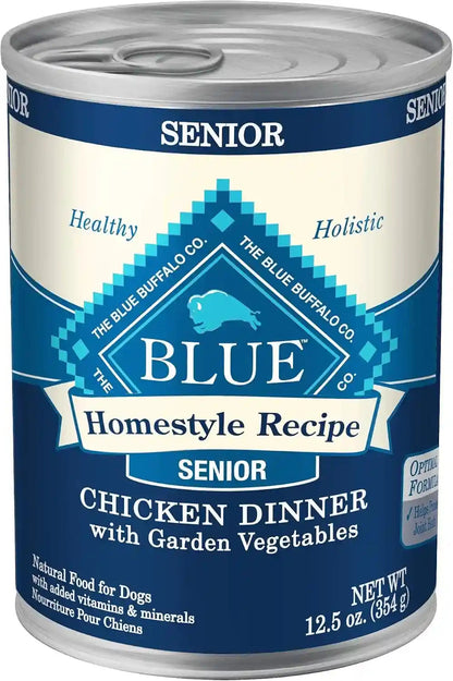 Blue Buffalo Homestyle Recipe Chicken & Vegetable Dinner Paté Natural Wet Dog Food for Senior 7+ Dogs, Made with Natural Ingredients, Vitamins & Minerals, 12.5-Oz. Can (12 Count)4