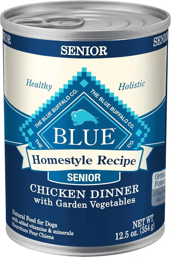 Blue Buffalo Homestyle Recipe Chicken & Vegetable Dinner Paté Natural Wet Dog Food for Senior 7+ Dogs, Made with Natural Ingredients, Vitamins & Minerals, 12.5-Oz. Can (12 Count)4