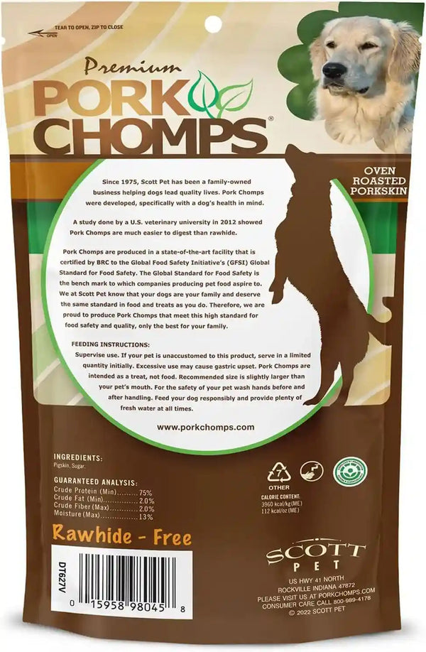 Pork Chomps Roasted Pressed Pork Skin Dog Chews, 4.5-Inch Bone, 2 Count7