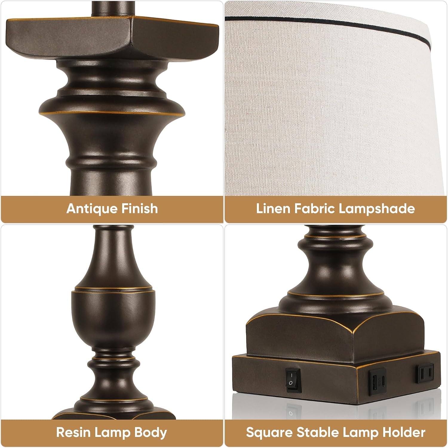 28-black-gold-resin-table-lamp-set-of-2-nightstand-lamp-with-usb-port-rocker-switch-2-bulbs-included-6w-2700k-warm-light-farmhouse-bedside-lamp-for-nightstand-desk-livingroom-bedroom-decor