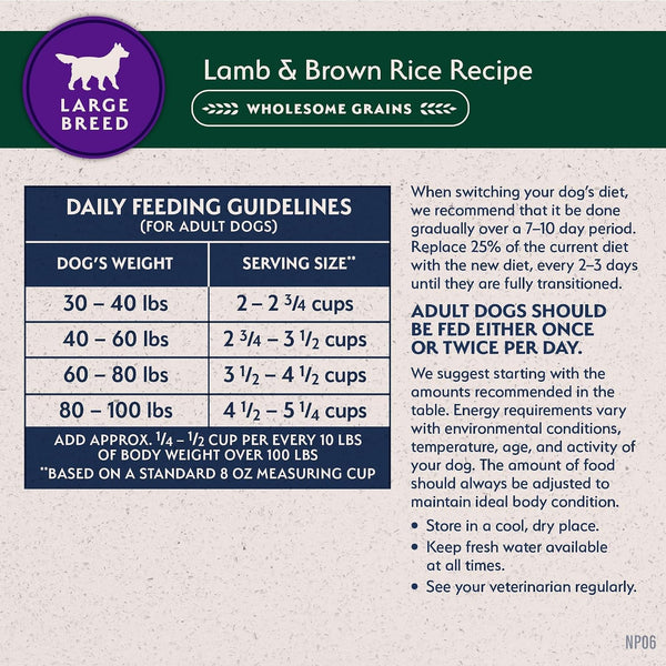 Natural Balance Limited Ingredient Large Breed Dry Dog Food - Complete Nutrition for Large Breeds - Wholesome Grains Brown Rice Recipe - Limited Ingredient Formula - 26 Lb - Lamb & Brown Rice8