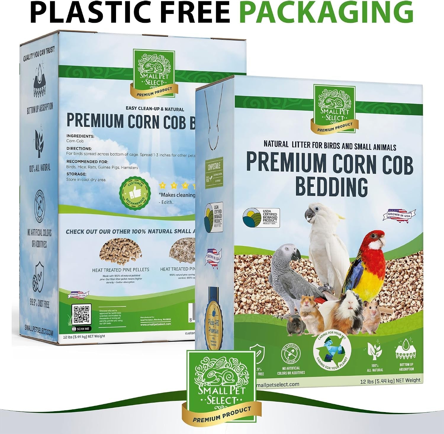 small-pet-select-corn-cob-bedding-litter-100-natural-12-lb-safe-absorbent-cage-litter-low-dust-for-hamsters-guinea-pigs-birds-gerbils-reptiles-small-pets