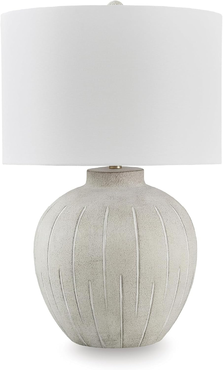 signature-design-by-ashley-living-room-table-lamp-3-way-vintage-gray-textured-warm-gray-polyresin-base-with-3-way-lighting-and-cotton-blend-drum-shade-vintage-farmhouse-style-calbert-series