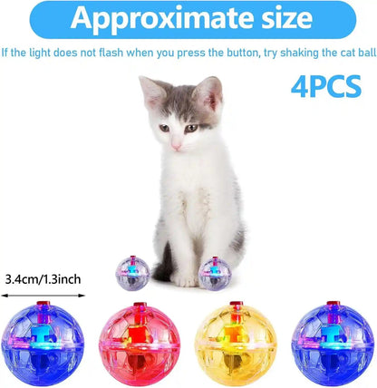 Frienda 4 Pcs Light up Cat Ball LED Motion Ghost Hunting Balls,Clear2