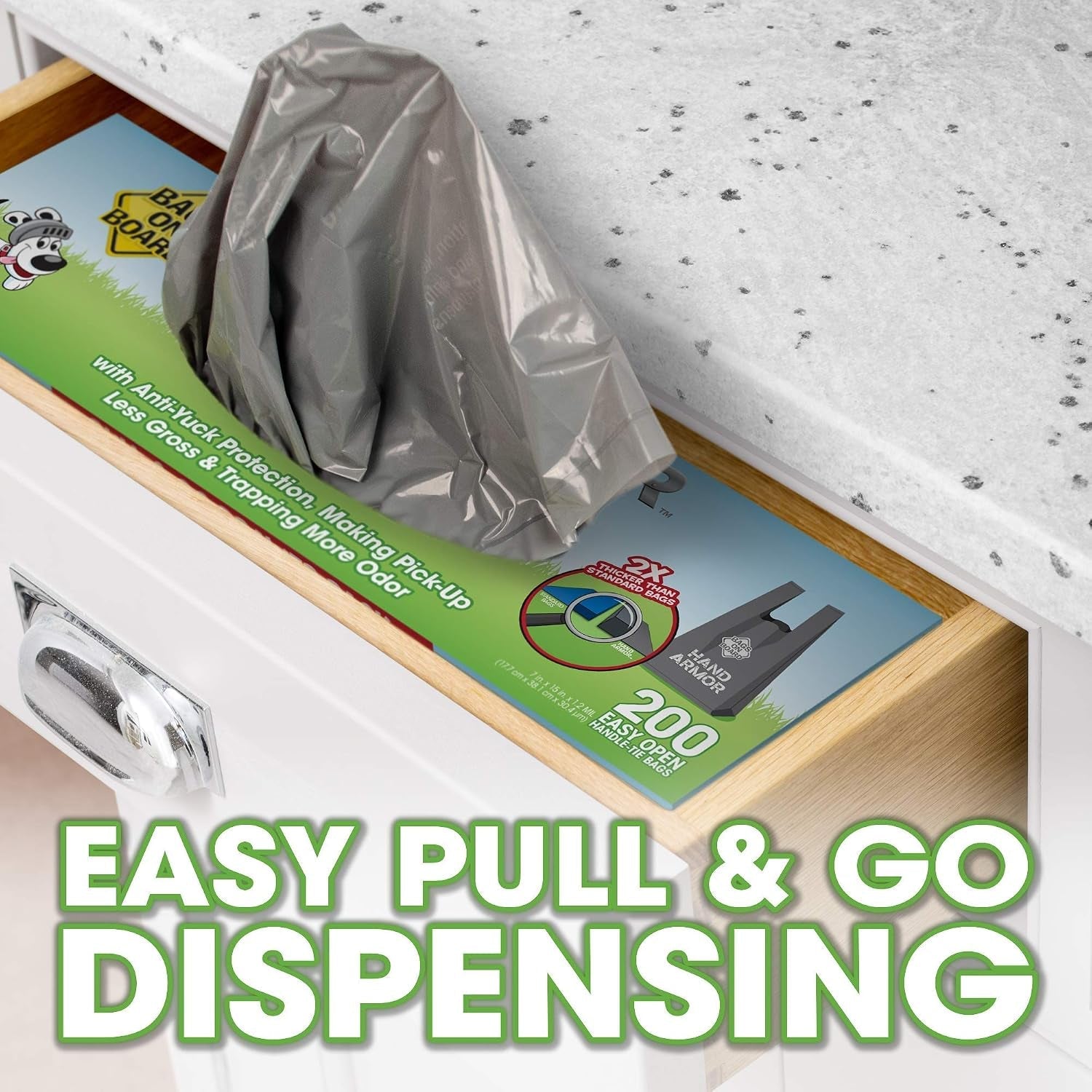 bags-on-board-dog-poop-bags-with-easy-tie-handles-drawer-pack-200-count-extra-thick-waste-pickup-bags-easy-tie-handles-easy-dispensing-drawer-pack-strong-leak-proof-design-200-count