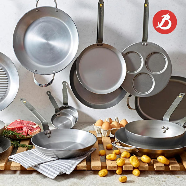 MINERAL B Carbon Steel Country Fry Pan - 11” Diameter, 7.7” Cooking Surface - Ideal for Sauteing, Simmering, Deep Frying & Stir Frying - Naturally Non-Stick Finish - Made in France9
