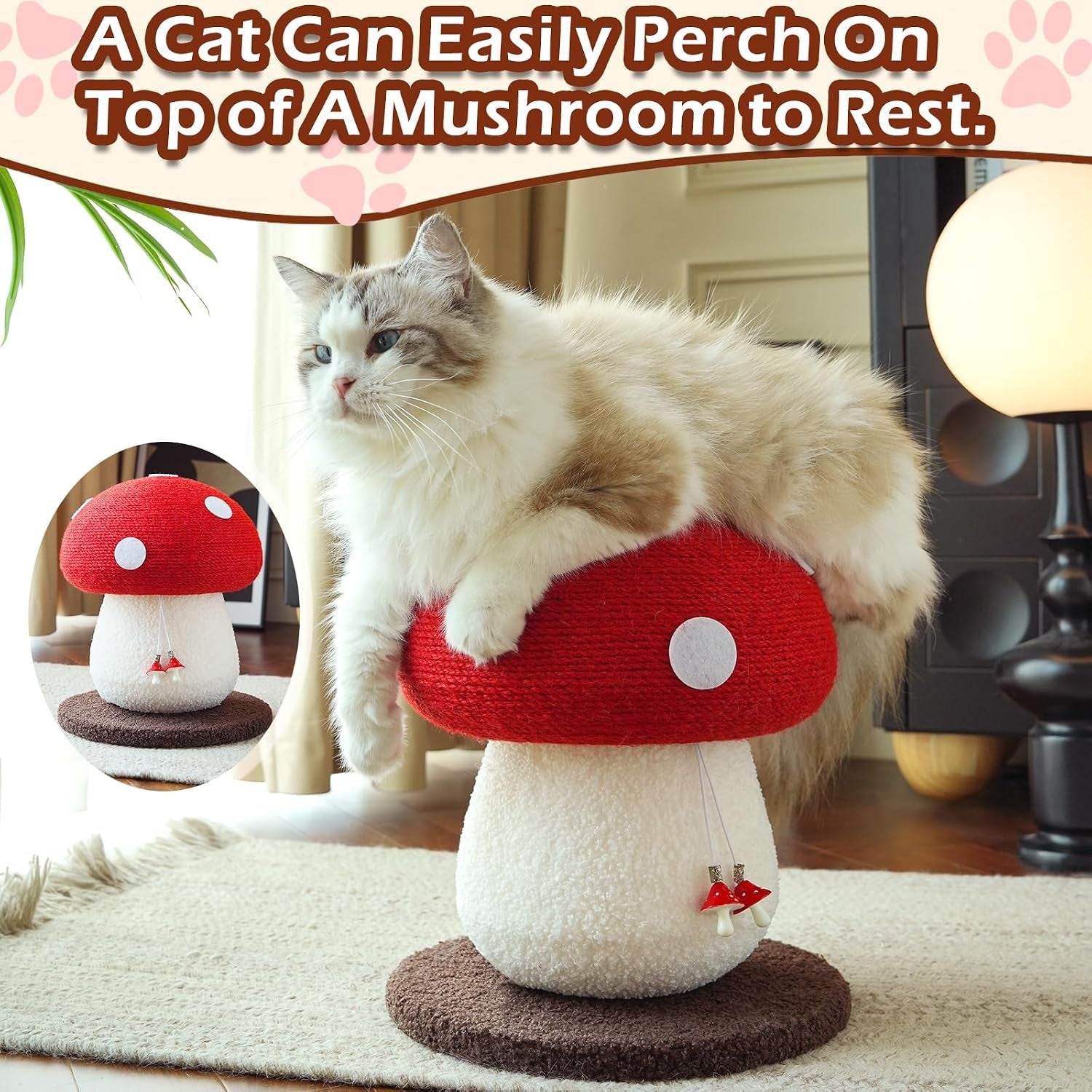 mushroom-cat-scratcher-sisal-cat-scratching-post-cute-red-mushroom-design-13-39-h-x-11-02-w-natural-sisal-rope-soft-plush-interactive-hanging-toy-for-indoor-cats