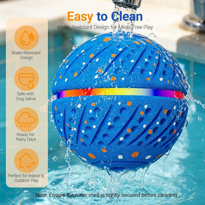 Interactive Dog Ball Toy for Small Medium Dogs – Automatic Rolling, Bouncing & Moving Dog Toy with LED Lights, 2-In-1 Fetch Toy, Durable E-TPU, USB Rechargeable (2.8” Blue)5