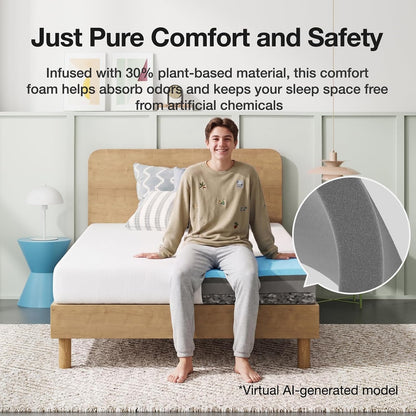 Twin Mattress, 6 Inch Twin Bed Mattress with Gel Memory Foam | Cooling Night Sleep & Pressure Relief, Certipur-Us Certified6