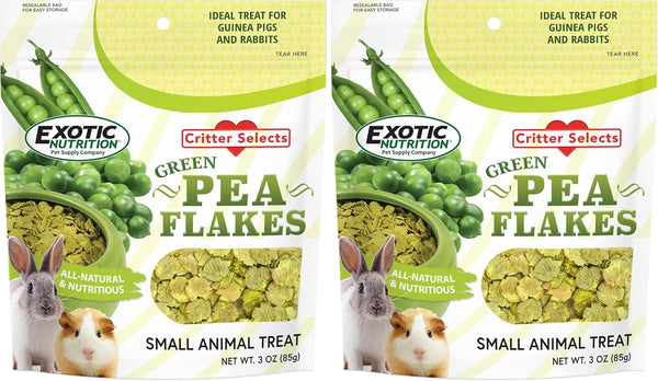 Exotic Nutrition Green Pea Flakes 3Oz. - Healthy & Unique Treat - Rat, Degu, Prairie Dog, Chinchilla, Hedgehog, Parrot, Guinea Pig, Rabbit, Hamster9