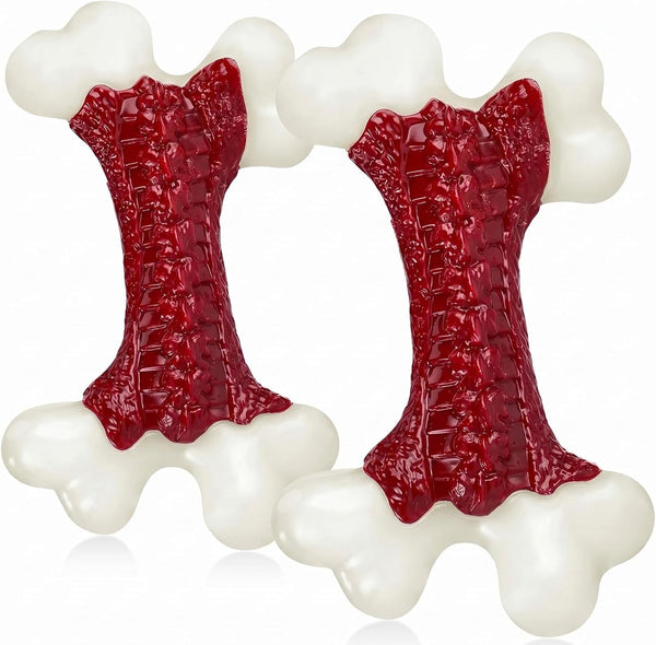 Kseroo Tough Dog Chew Toys for Aggressive Chewers 20-90Lbs, Beef Flavored | Beef Flavored Rock-Hard Nylon Bone, Discourages Destructive Chewing, Teeth Cleaning Textured, for Medium & Large Breeds15