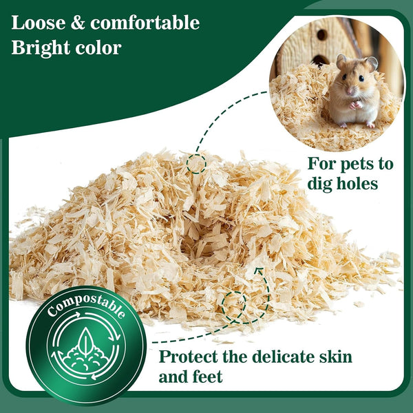 Sukh Hamster Bedding - Aspen Shavings Small Animal Pet Bedding | Aspen Bedding for Small Animals, Guinea Pigs, Rabbits, Hamsters, Gerbils, Chinchillas, Rats, Mice, Snakes & Hedgehogs, 14 OZ4