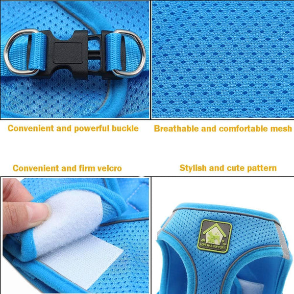 Feimax Dog Harness and Leash Set, No Pull Breathable Soft Mesh Puppy Vest Harness Reflective Adjustable Pet Harnesses for Small Medium Dogs and Cats - Outdoor Easy Control for Walking5