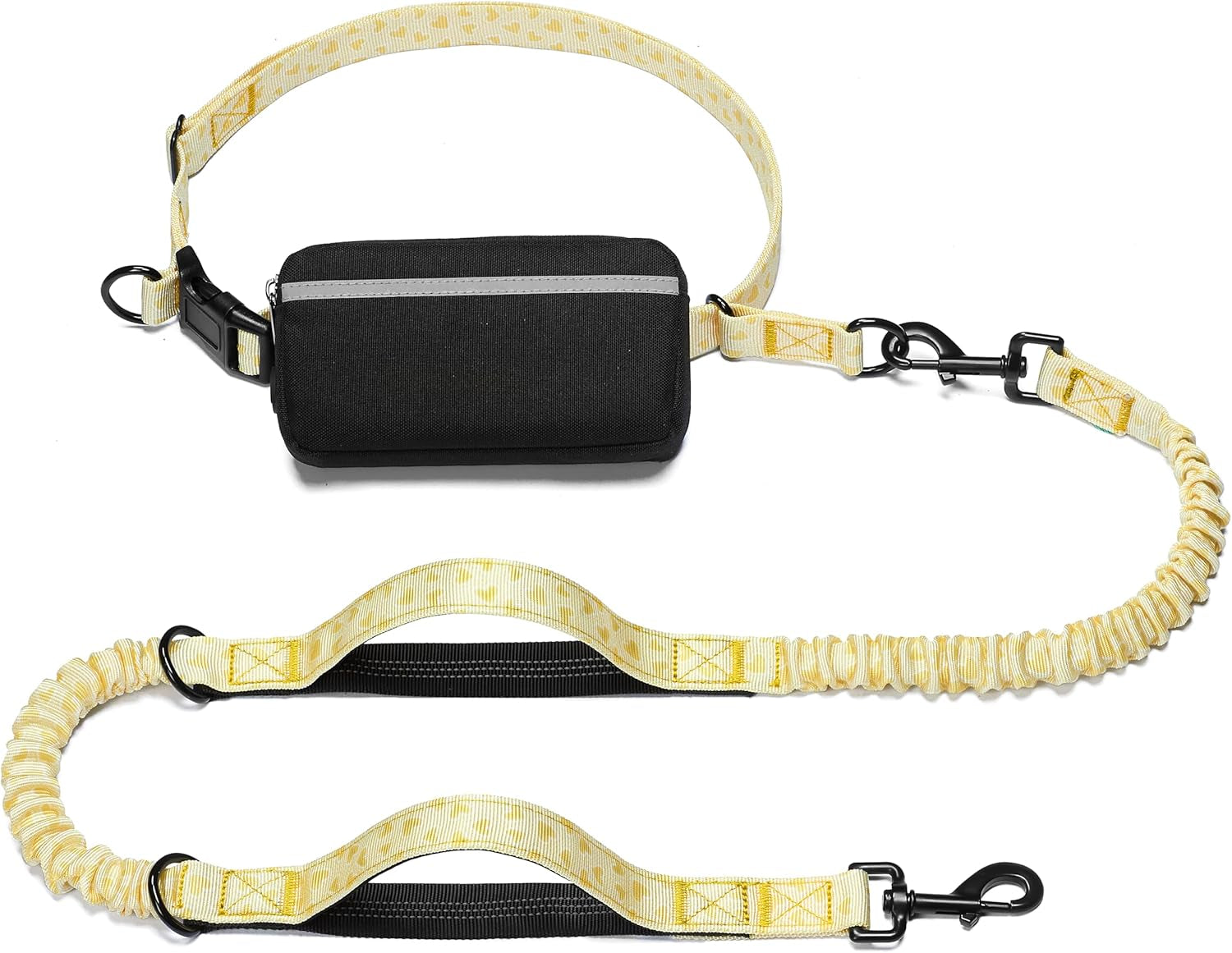 iyoshop-hands-free-dog-leash-with-zipper-pouch-dual-padded-handles-and-durable-bungee-for-walking-jogging-and-running-your-dog-large-25-120-lbs-black