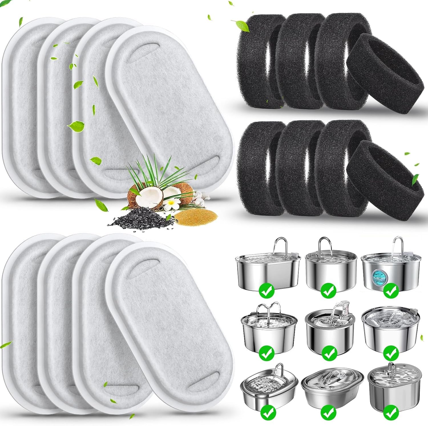 40-pack-cat-water-fountain-filters-cat-fountain-replacement-filters-for-stainless-steel-108-3-2l-67oz-2l-adjustable-water-flow-pet-water-fountain20-pack-pet-water-filter-refills-20-pack-sponges