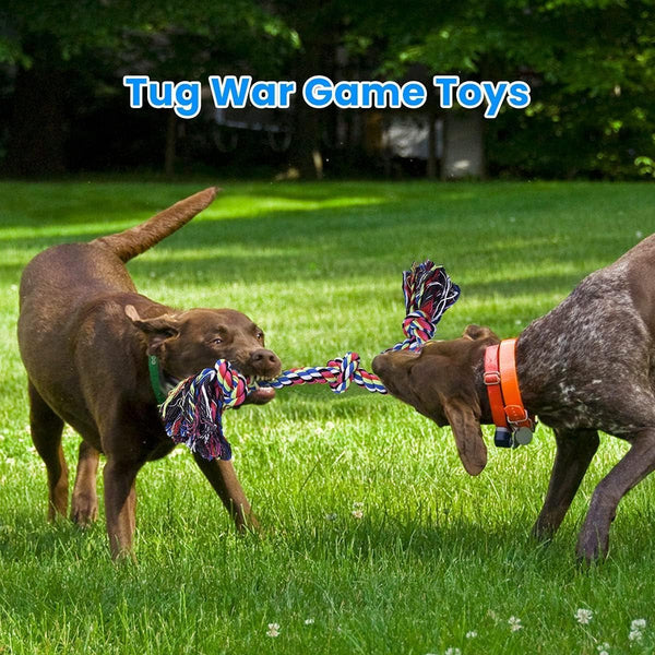 Feeko Heavy Duty Dog Rope Toys for Large Breed Aggressive Chewers, 2 Pack Indestructible Teeth Cleaning Tug of War Toy4